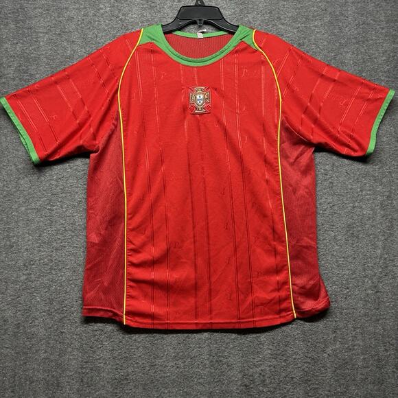Portugal National Team XL 2004 Ronaldo #17 Home Soccer Short Sleeve Jersey CR7 - Picture 1 of 7